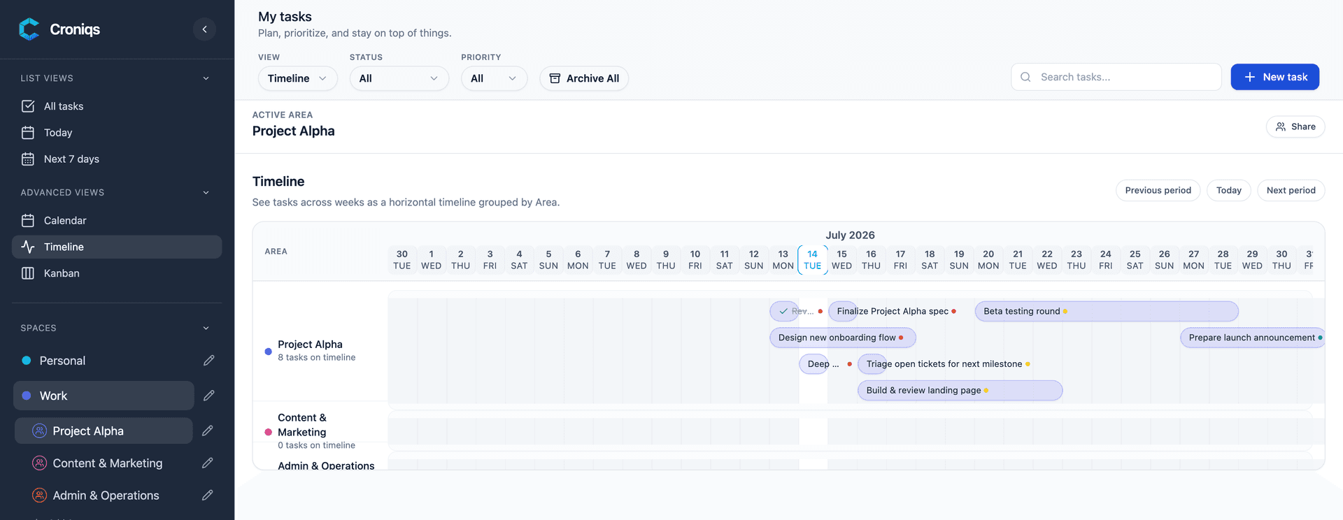Croniqs — calm, EU-hosted task manager image 4
