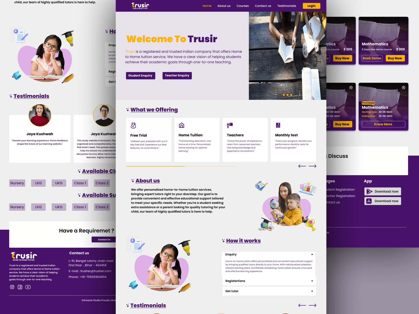 Trusir Dynamic Home-to-Home Tutoring Platform