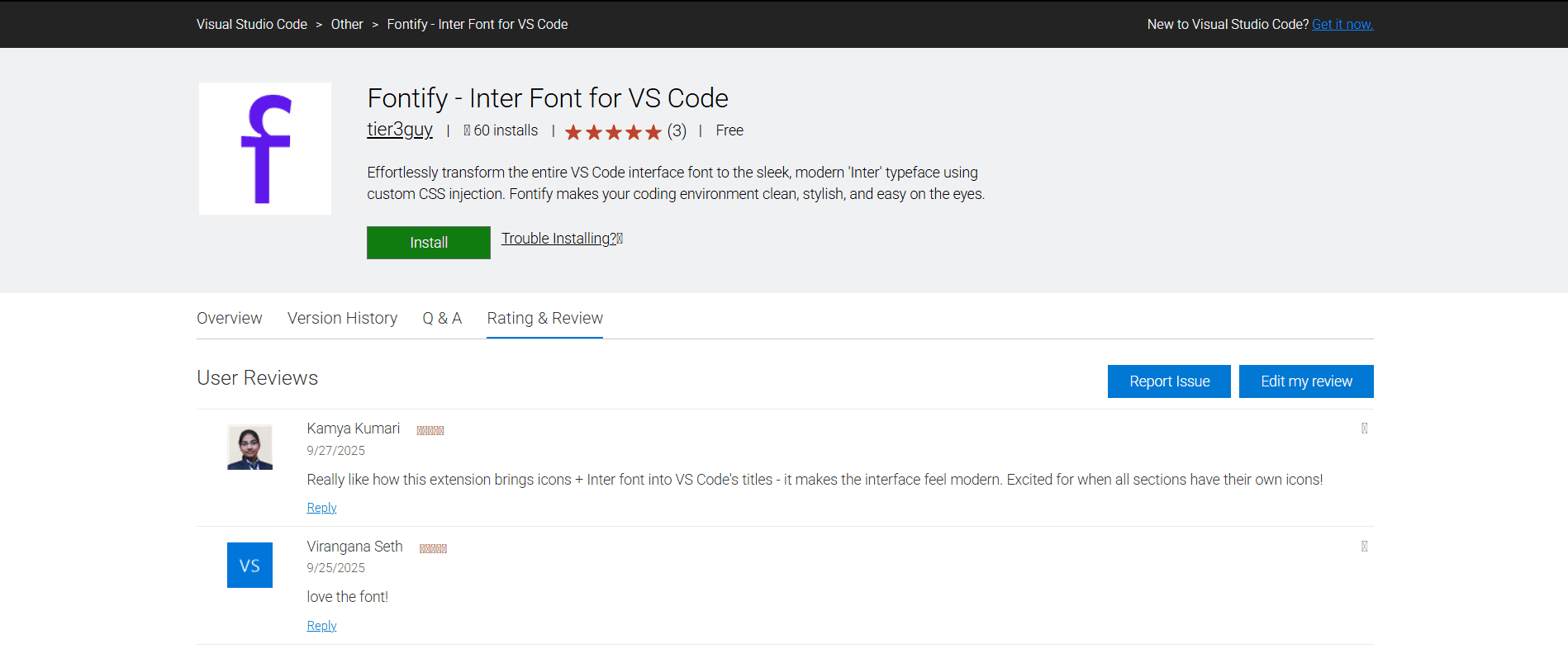 Fontify - Inter Font for VS Code image 1