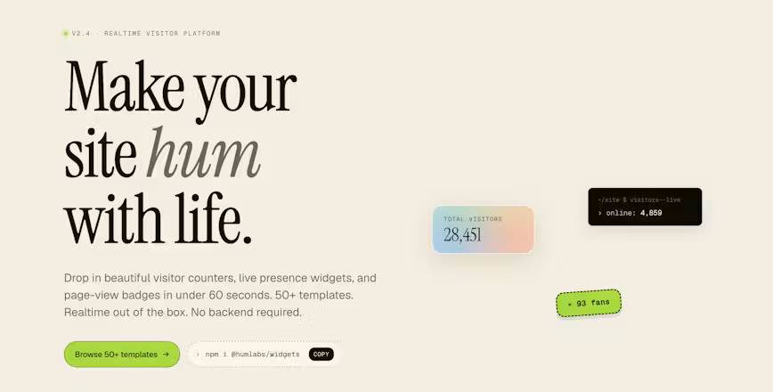 Hum — make your site hum with life image 1