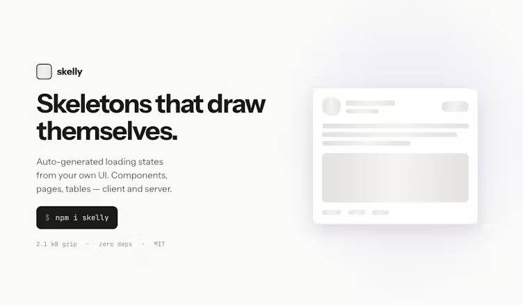 skelly — Skeleton screens that learn your UI image 2