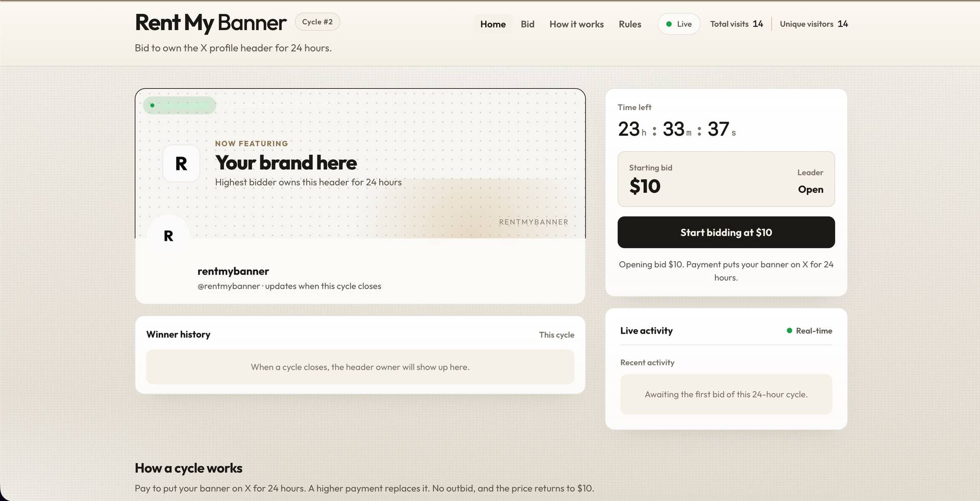 RentMyBanner — Live X header auction image 2