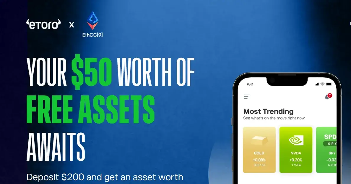 eToro Deposit Bonus | $50 of Free Stocks
