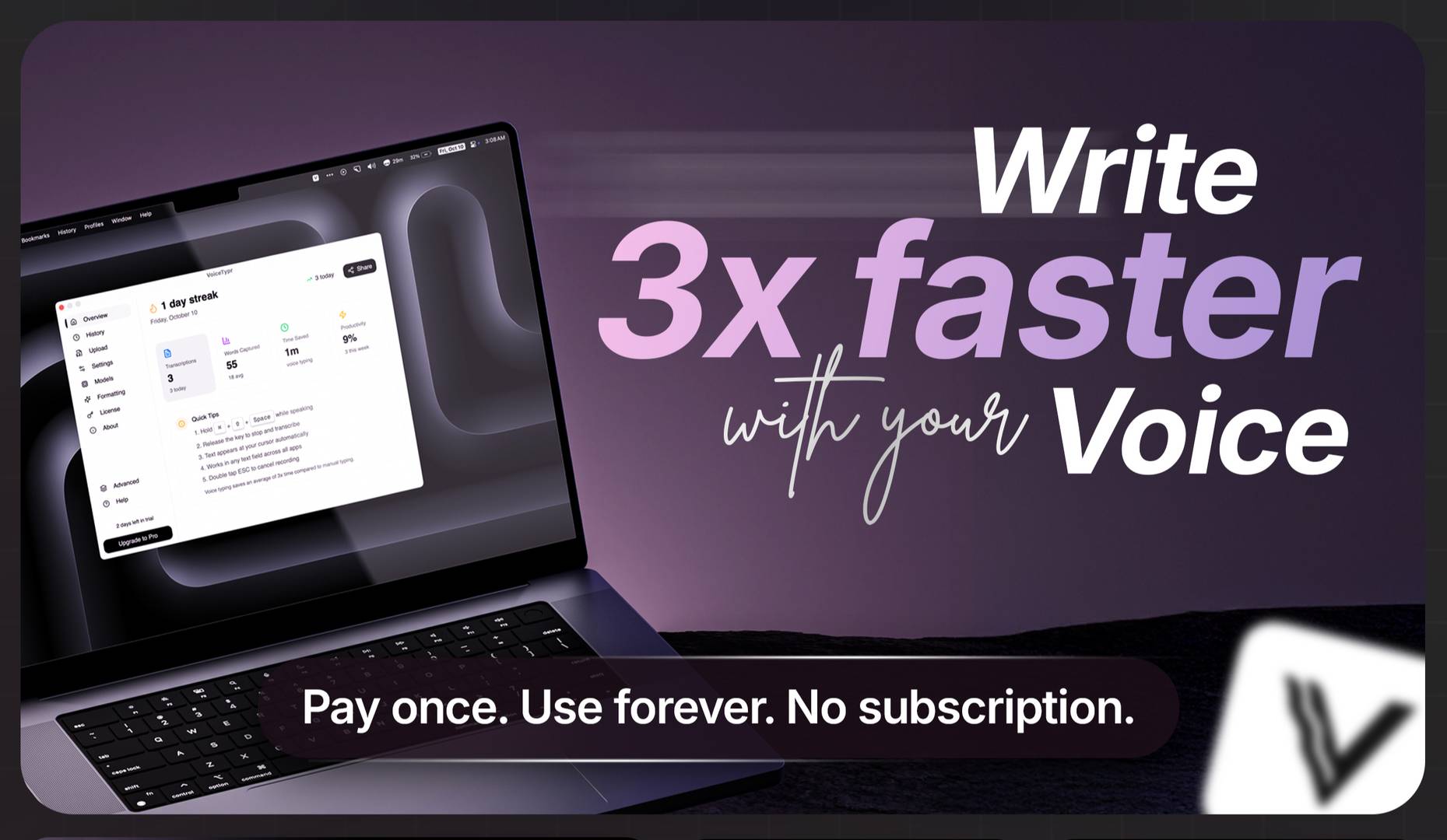 VoiceTypr — Best offline AI voice to text app image 1