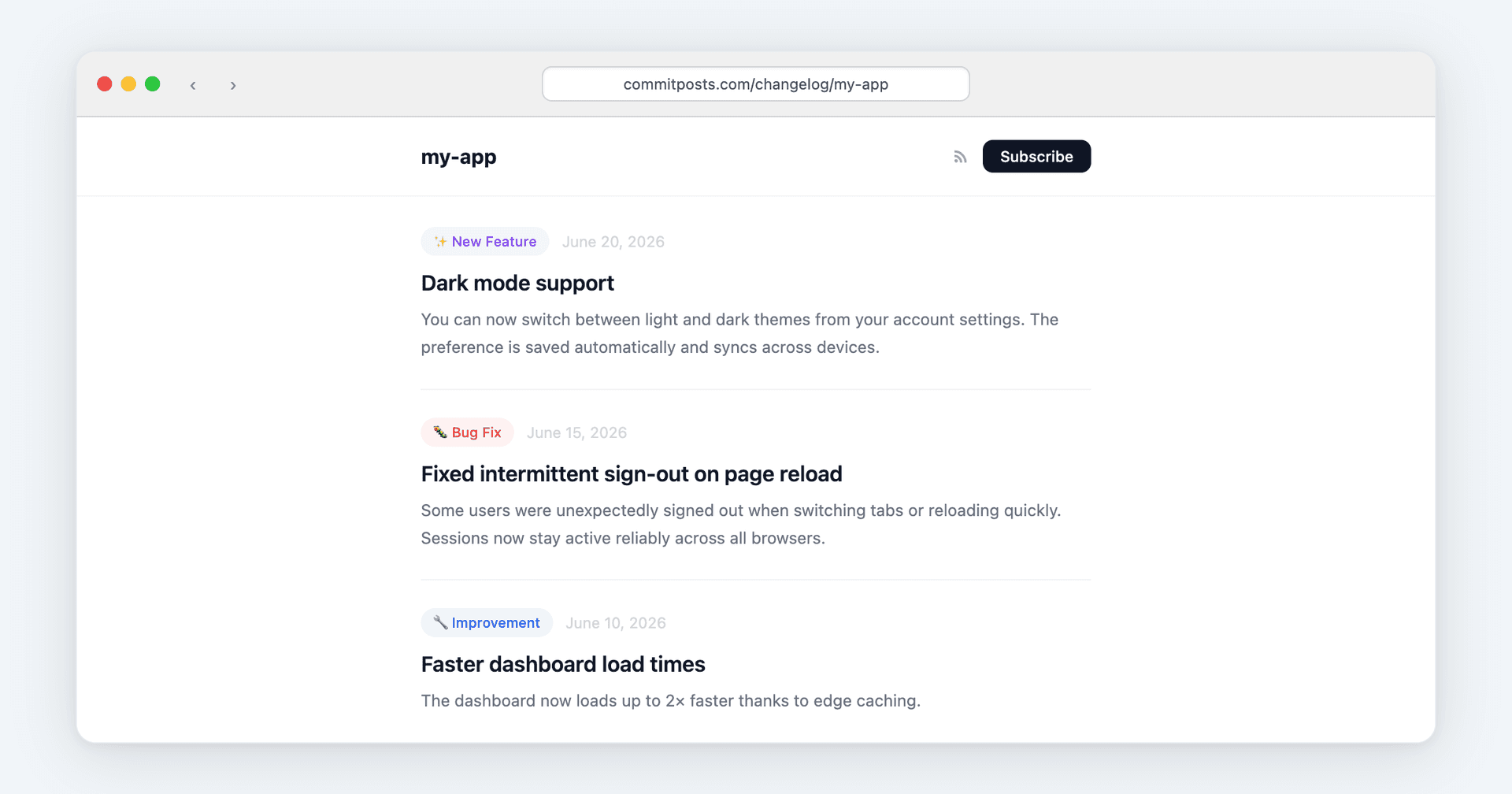 CommitPosts — AI Changelog Generator image 3