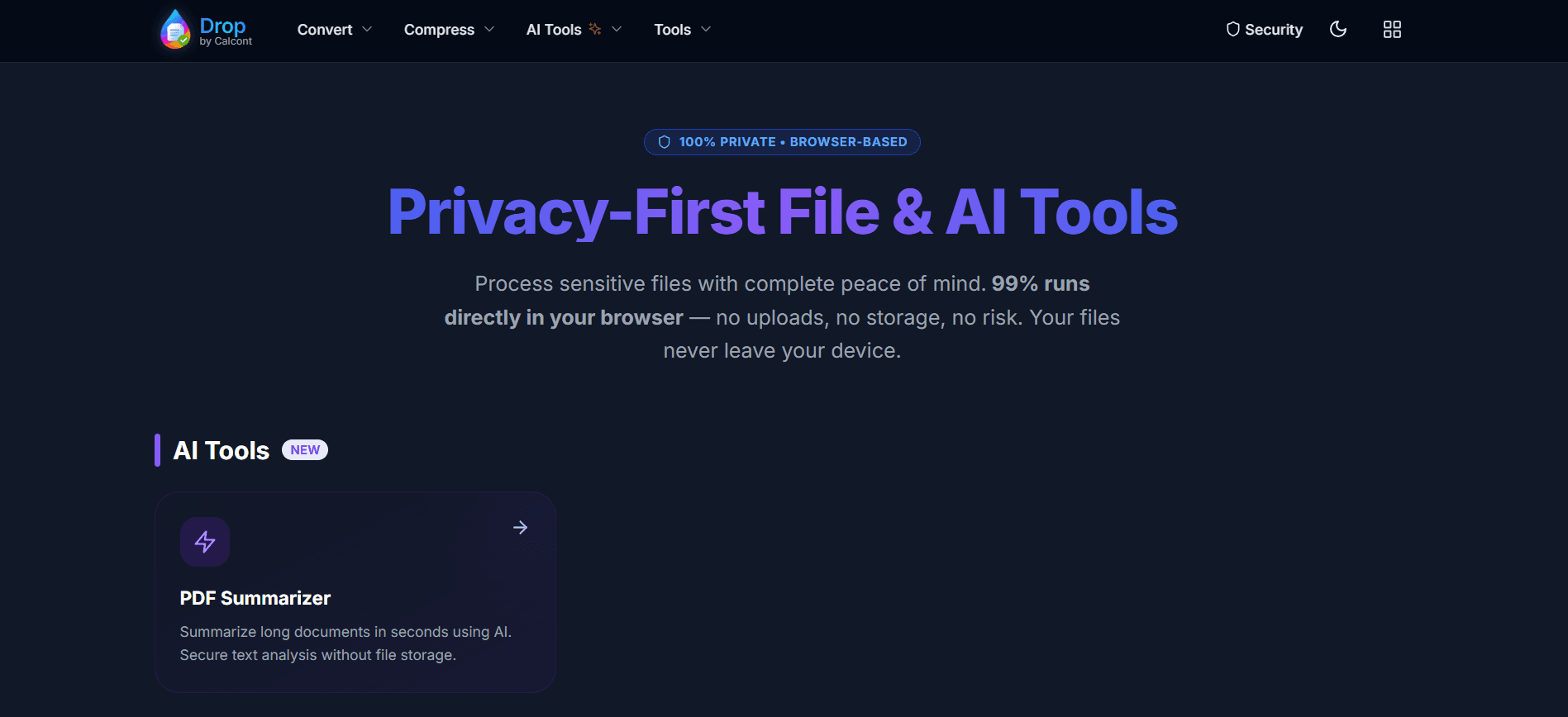 Drop - Privacy-First File ToolKit image 1
