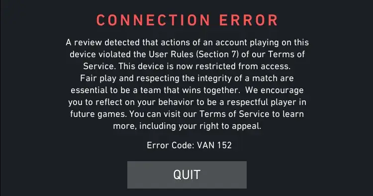 How to fix VAN 152 Error Code in Valorant and bypass the HWID Ban