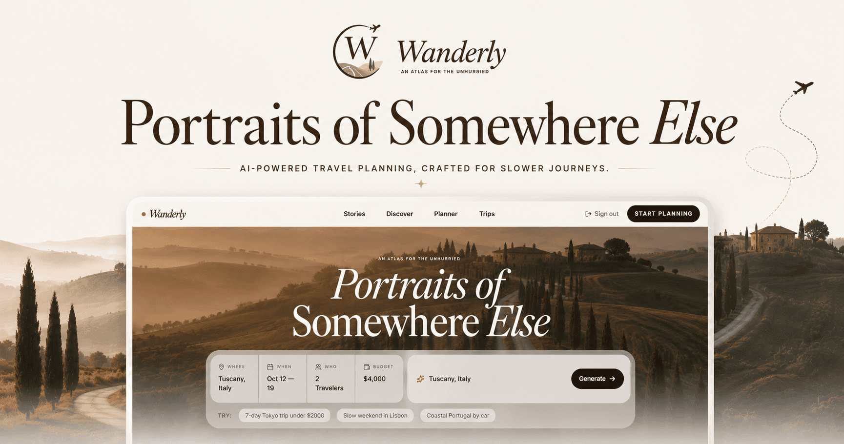Wanderly — Cinematic AI Travel Planning image 2