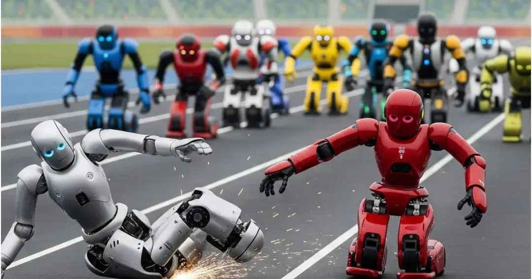 Robots crash, recover, and race at China’s first Humanoid Robot Olympics