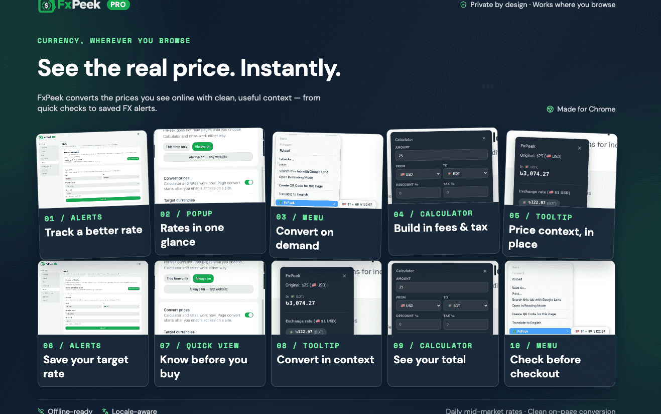 FxPeek — Convert foreign prices image 1