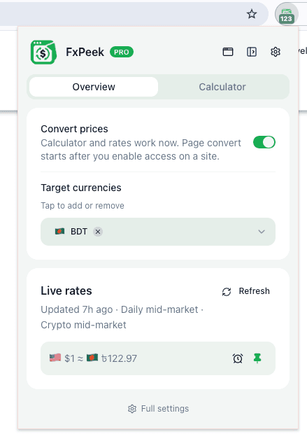 FxPeek — Convert foreign prices image 2