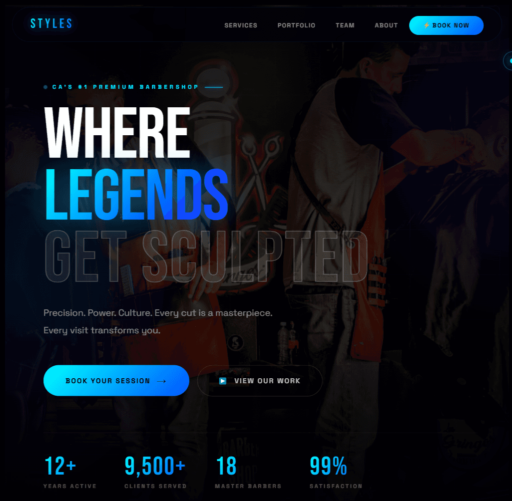 Styles Neon Barbershop Web Experience image 3