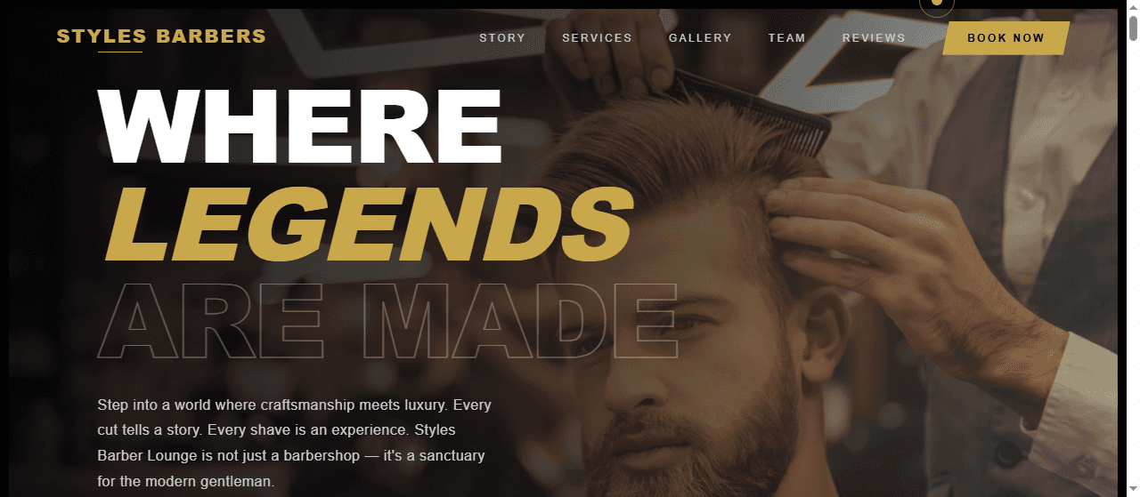 Styles Barbers Luxury WordPress Web Design image 3