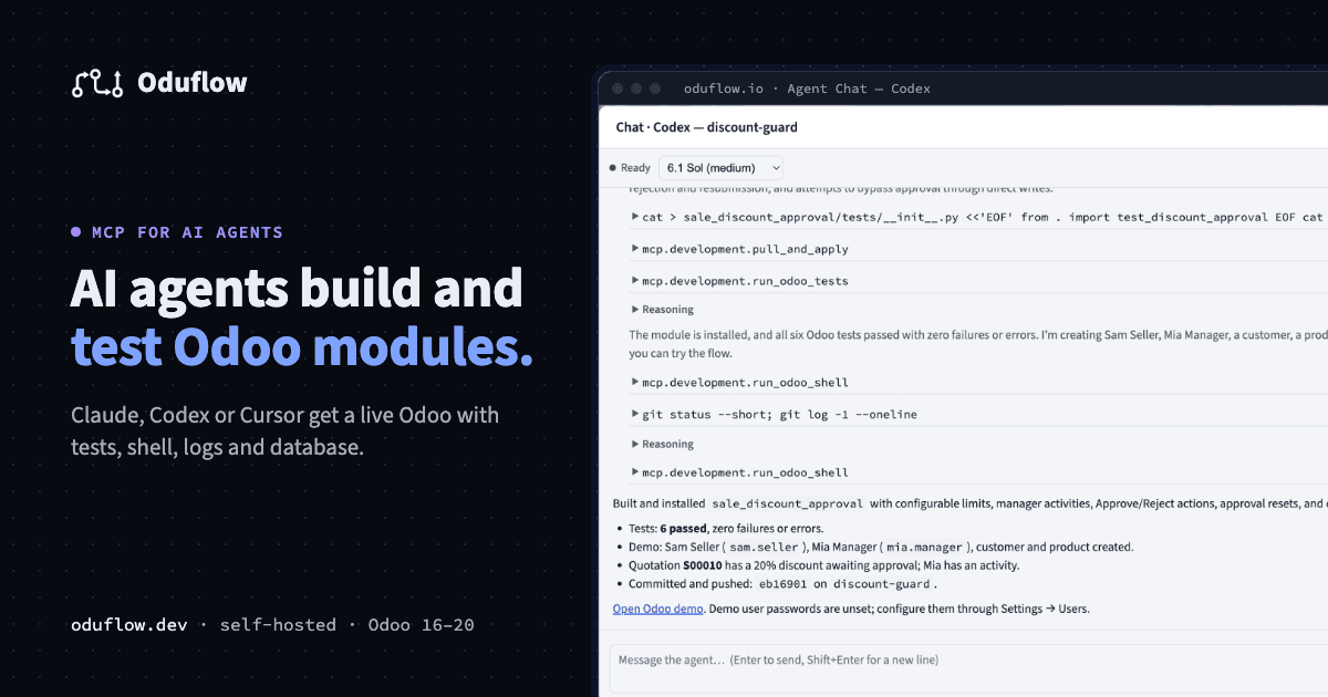 Oduflow Develop and run  Odoo with AI. image 4