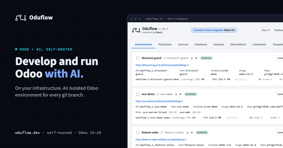 Oduflow Develop and run  Odoo with AI. image 2