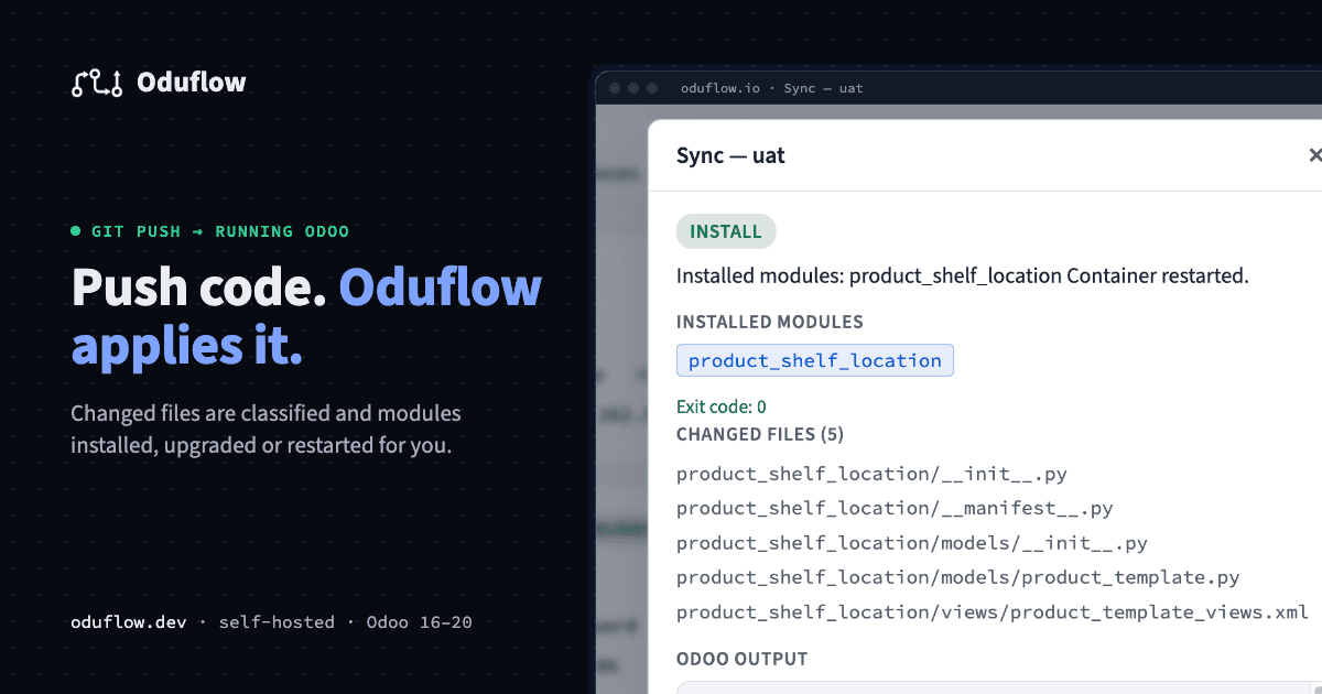 Oduflow Develop and run  Odoo with AI. image 3