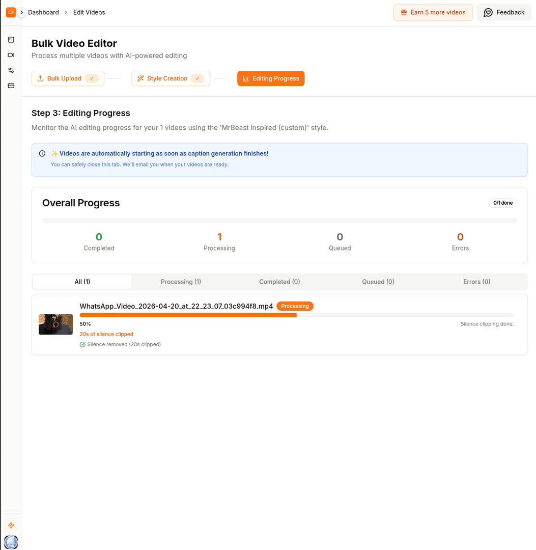 BatchEdits – Batch AI Video Editor image 3