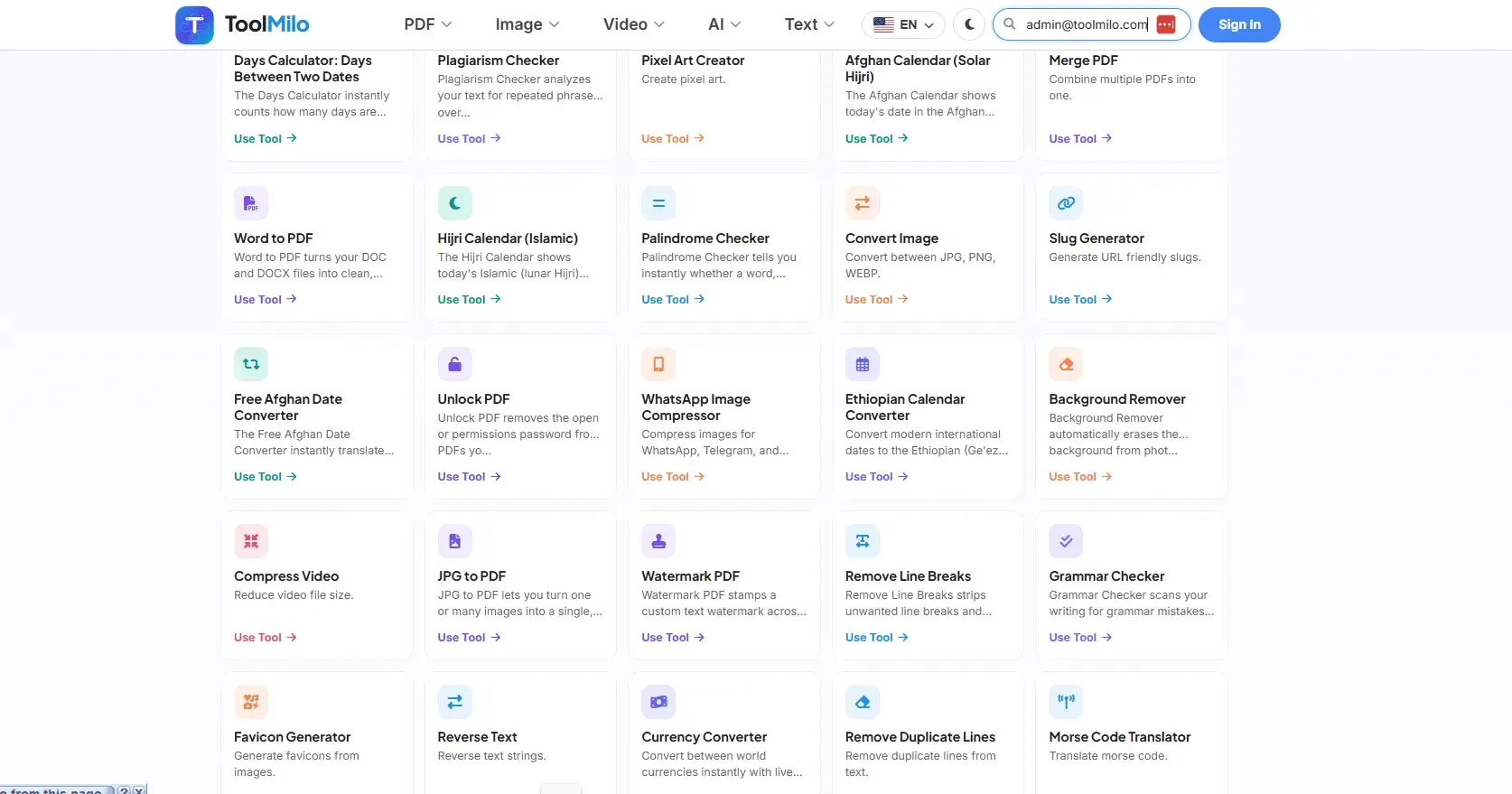 ToolMilo: Your All-in-One Free Online Toolkit