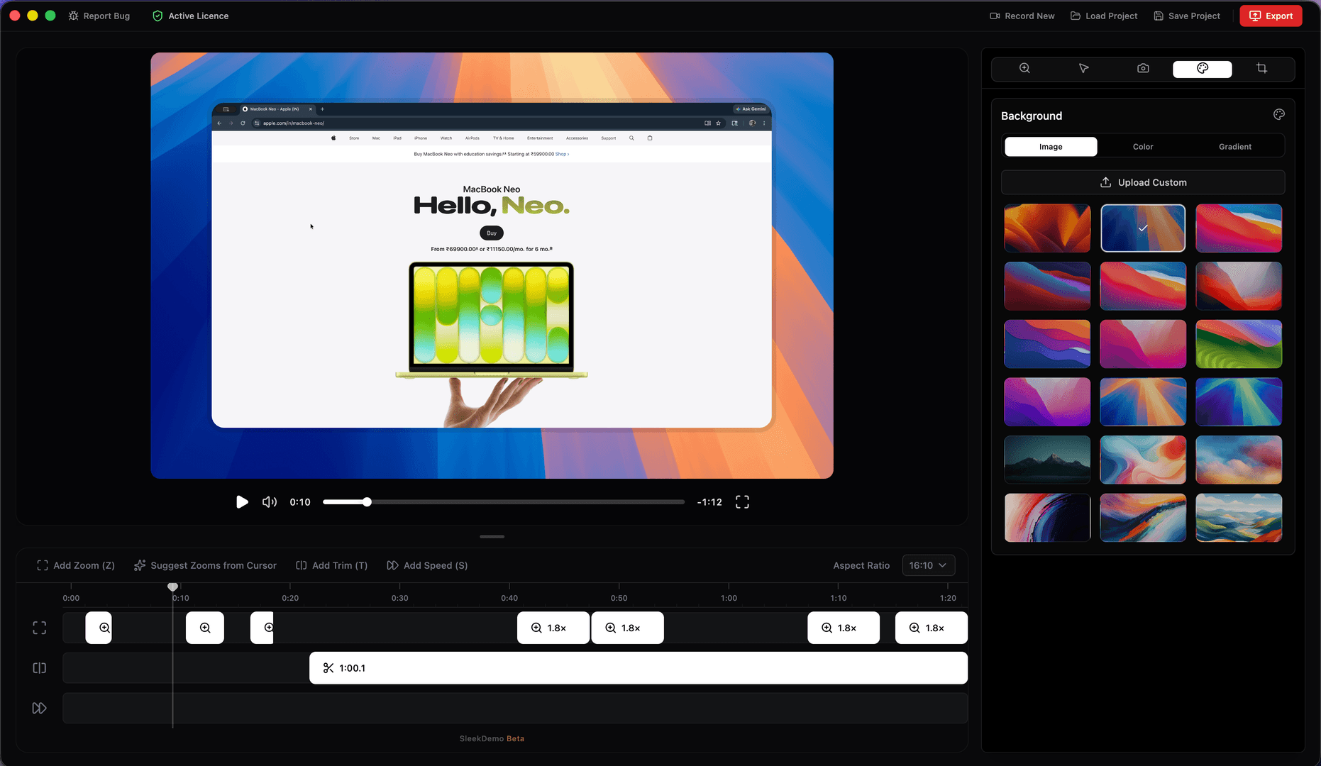 SleekDemo - Auto zoom screen recorder image 2