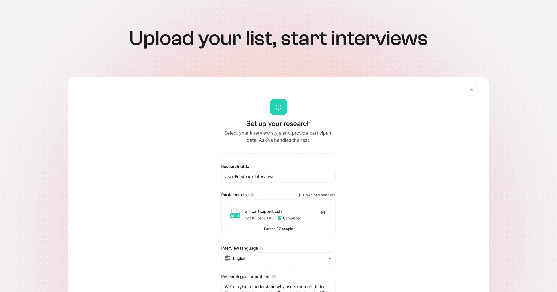 Askiva: AI-Driven Research Interviews image 2