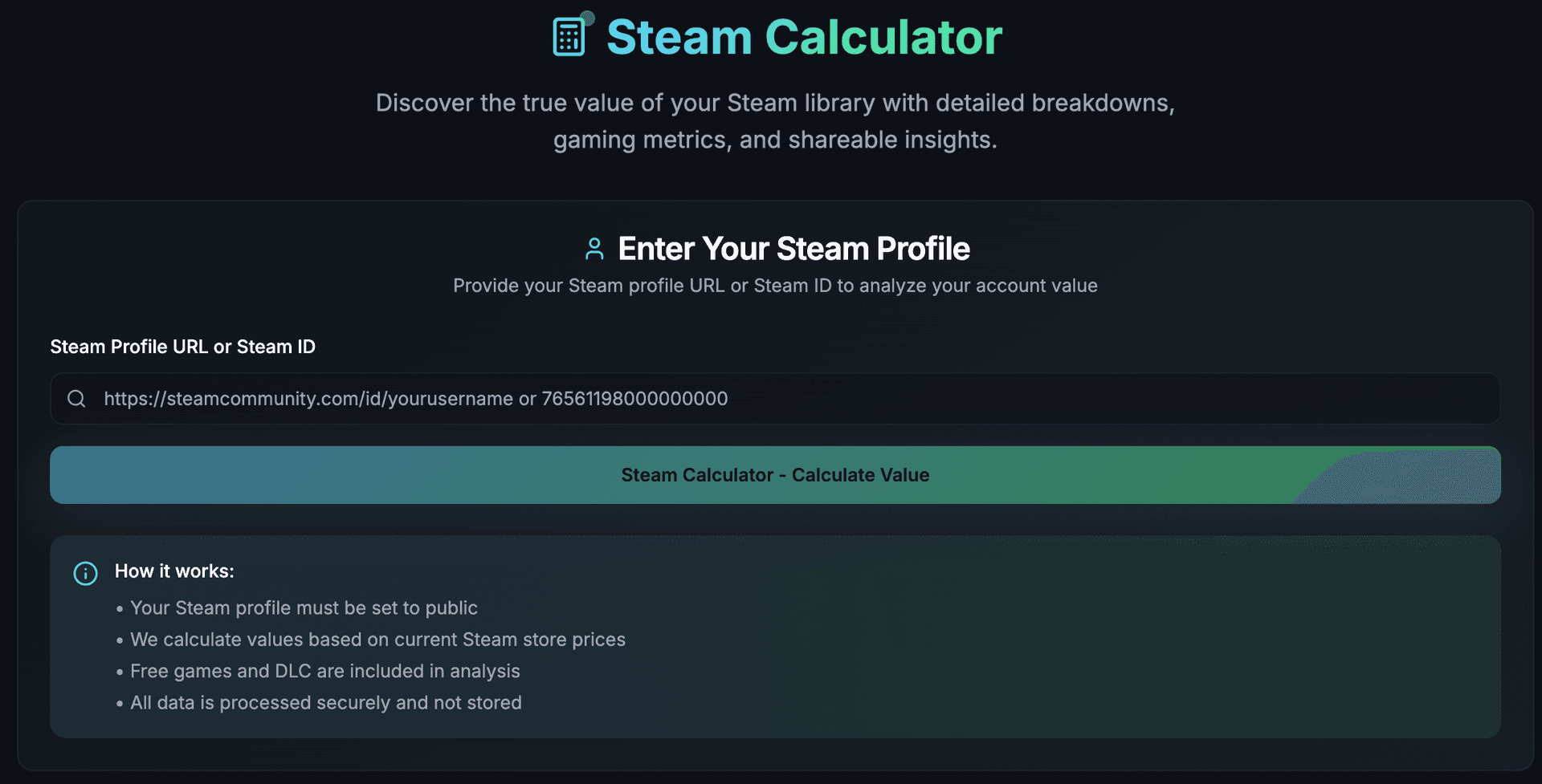 Steam Calculaotr image 1