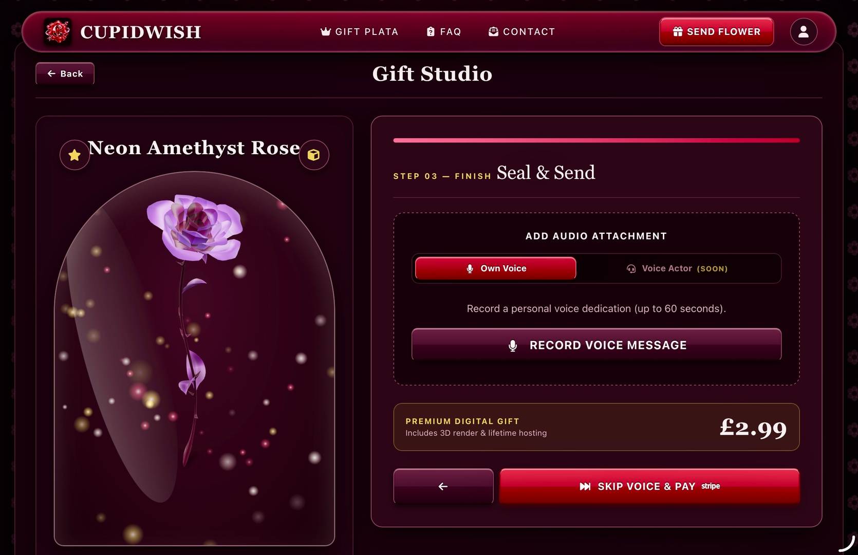Unique Virtual 3D Gifts and Roses | CupidWish image 4