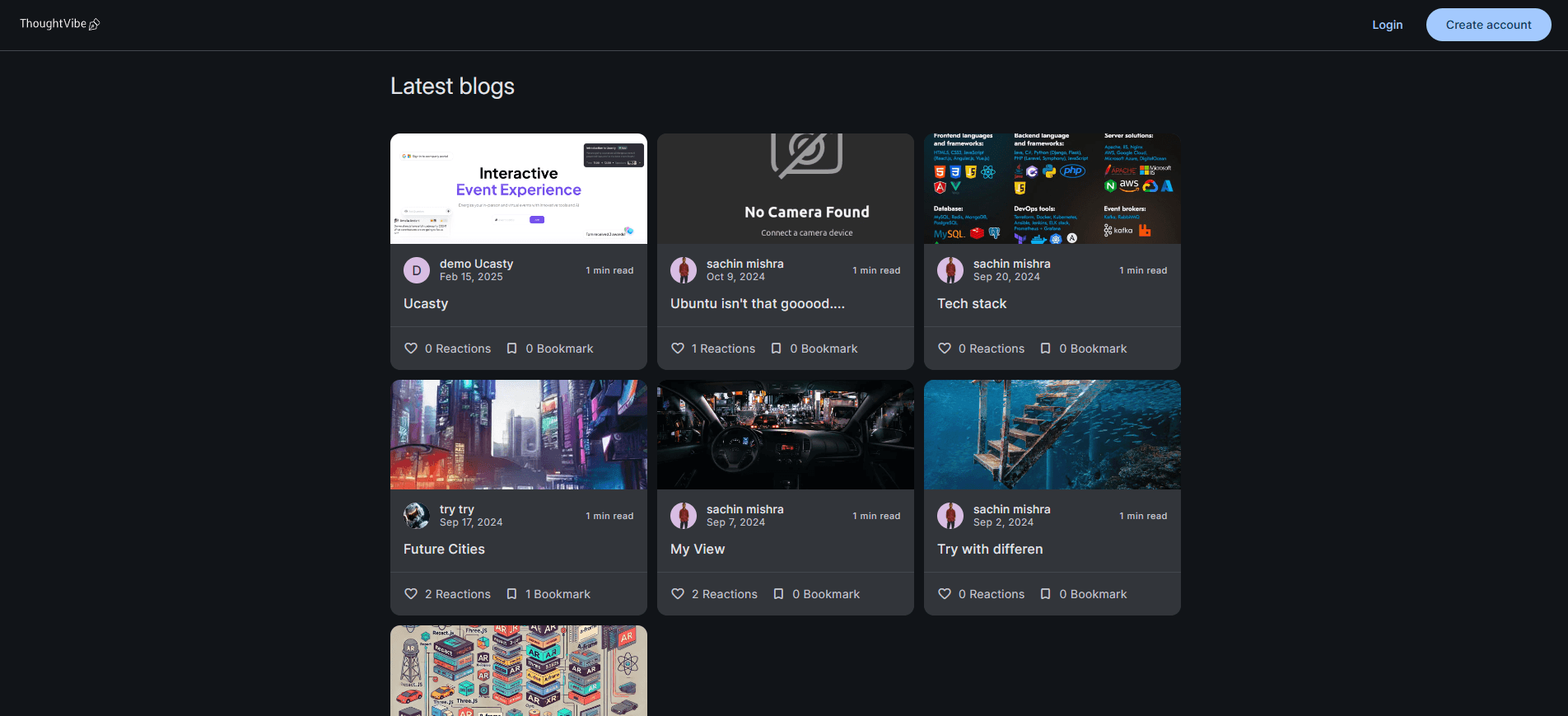 ThoughtVibe Blog Application