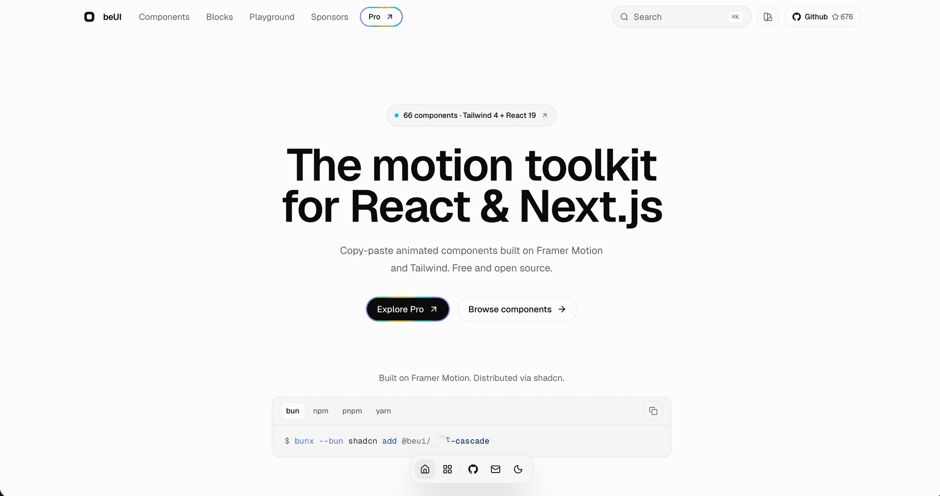 beUI · The motion toolkit for React & Next.js image 2
