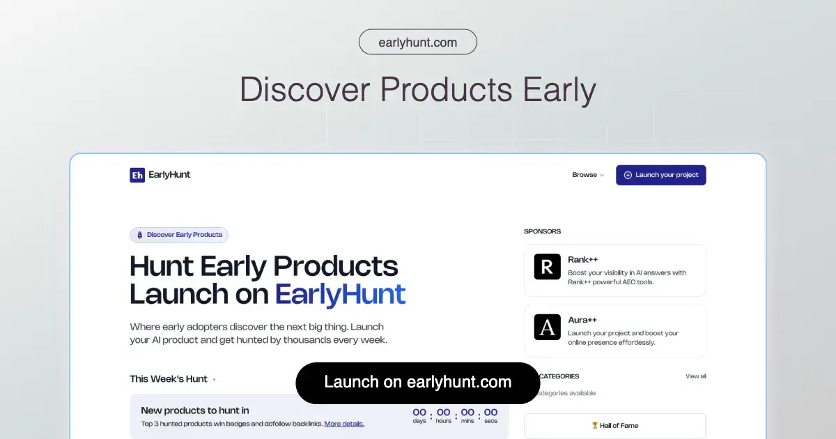 🚀 Introducing EarlyHunt — Discover & Launch AI Products Early