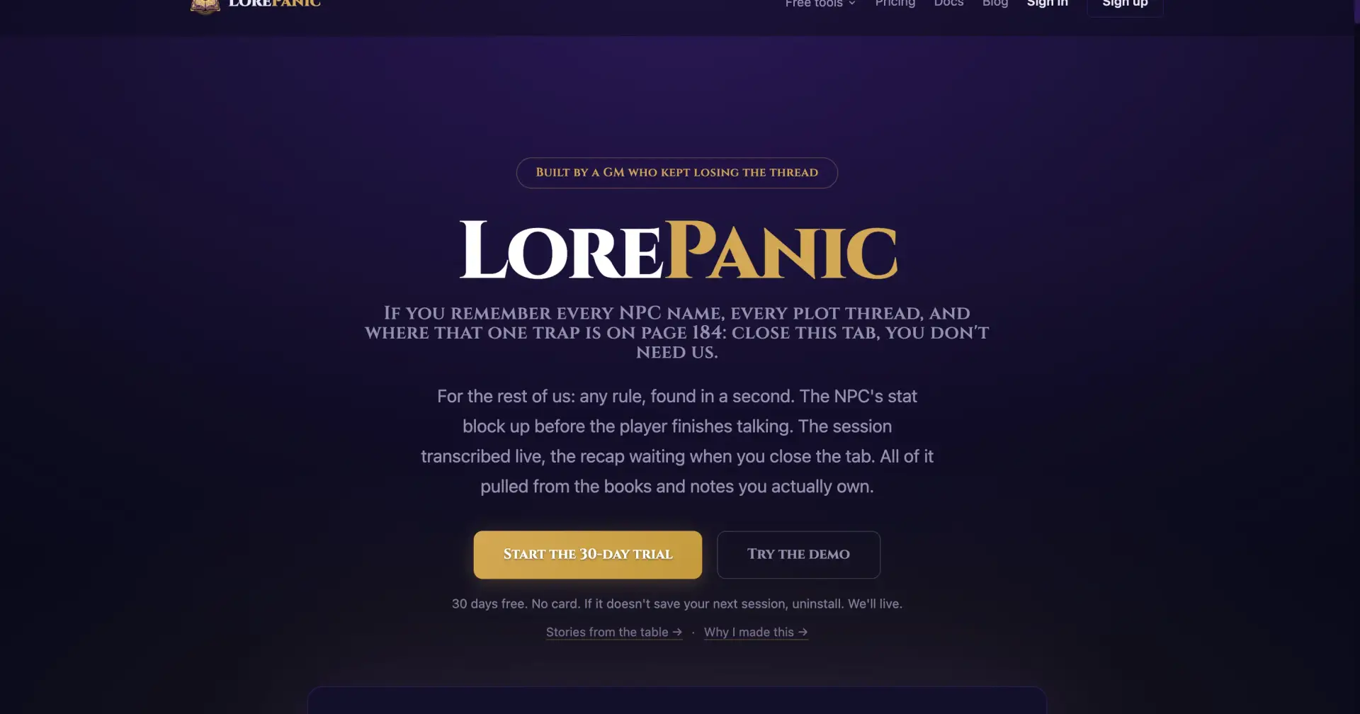 LorePanic Review: The AI Tool That Finally Understands Tabletop RPG Campaigns