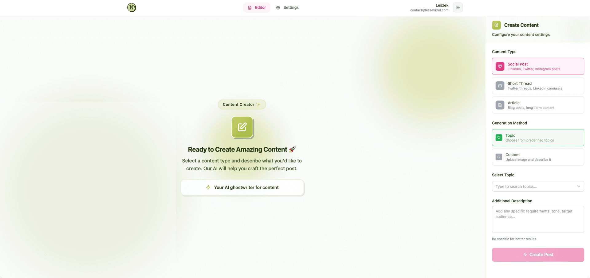 Nexpost AI Ghostwriter for Social Media image 4