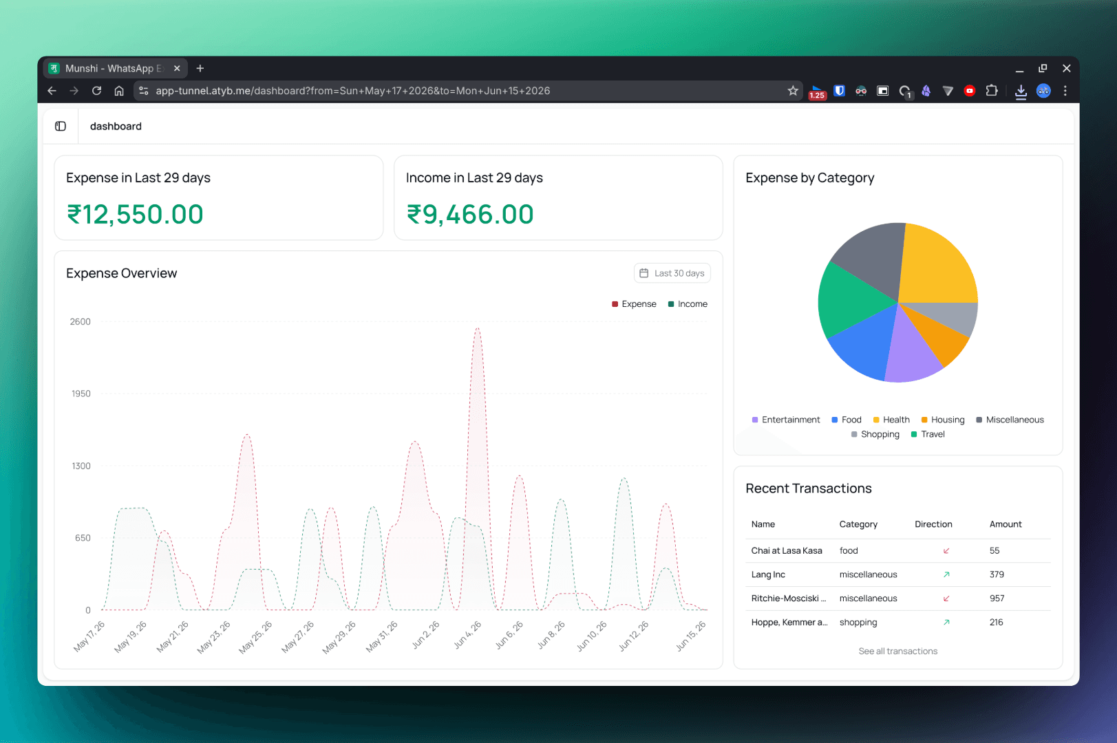 Munshi - WhatsApp Expense Tracker image 2