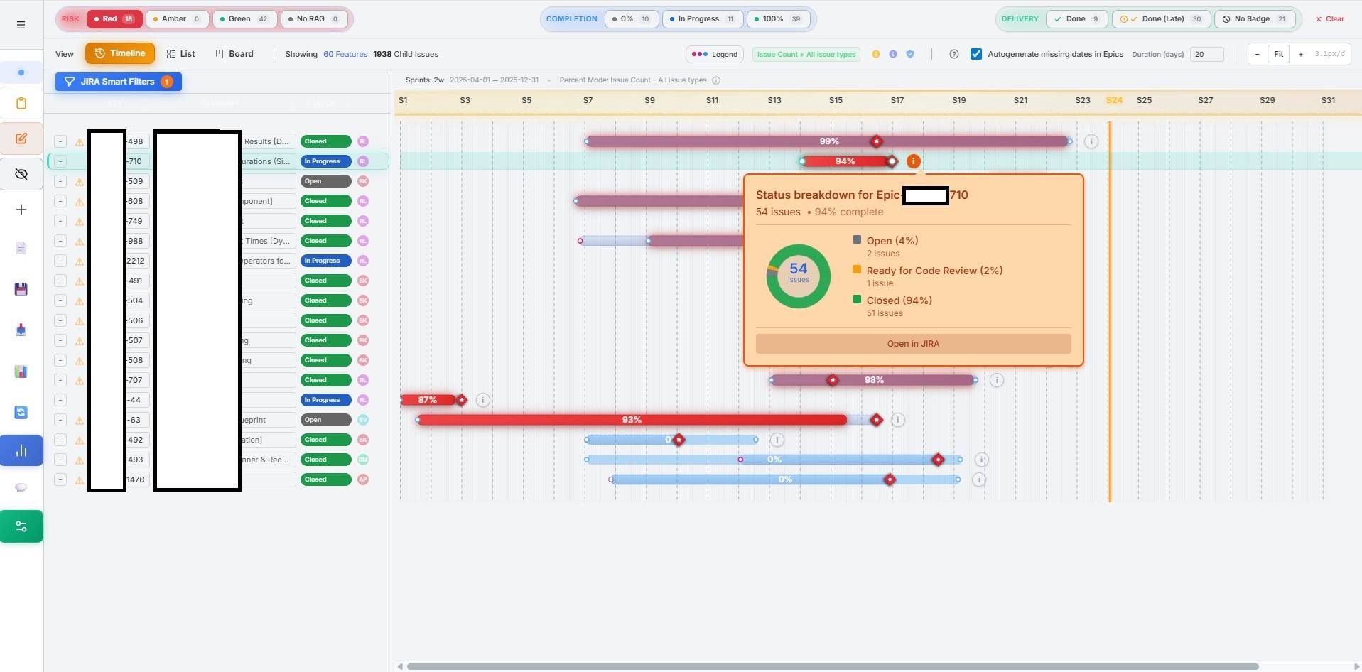 TrackLens - JIRA Epic Planning Dashboard image 3