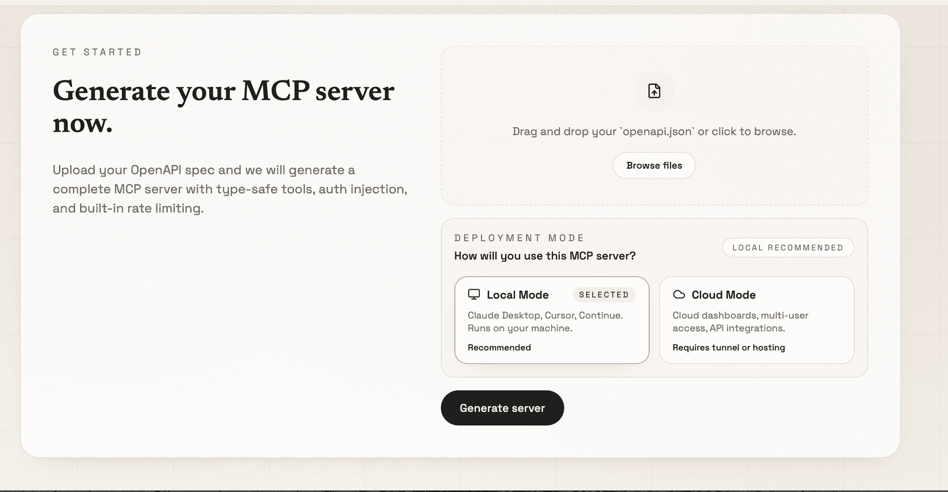 No code MCP Generator image 3