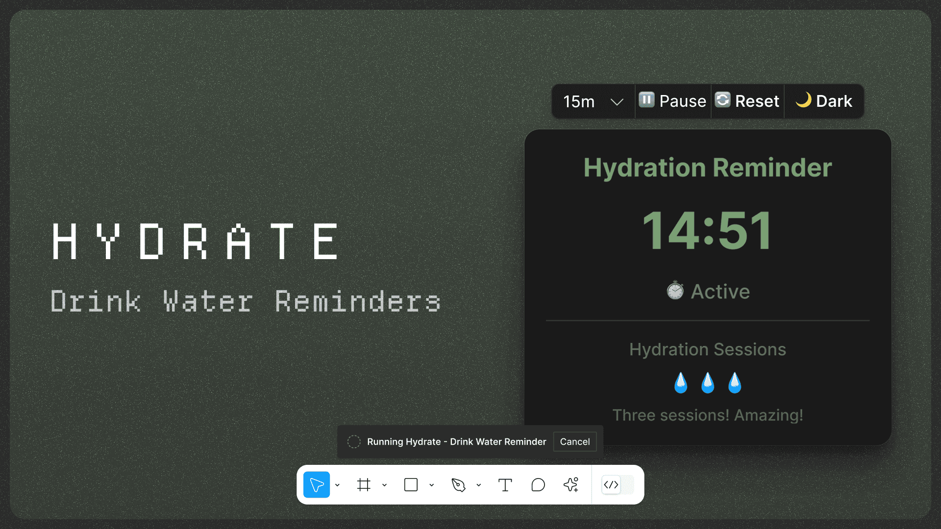 Hydrate - Drink Water Reminder - Figma Widget image 1