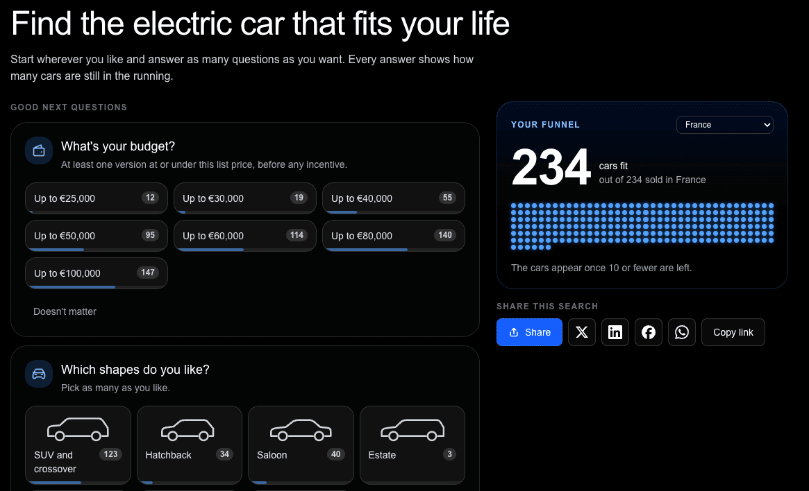 EVPick · Compare electric cars on real specs image 2