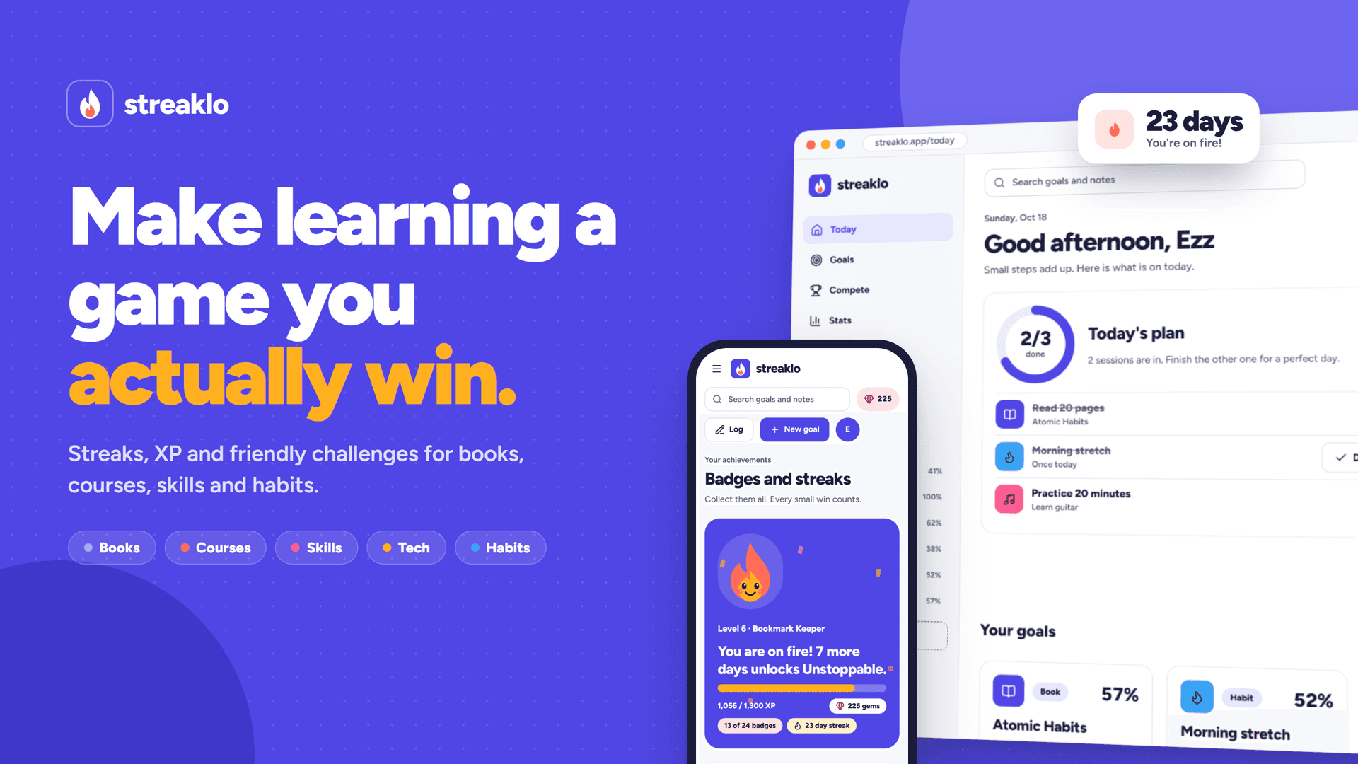 Streaklo: make learning a game you win image 1