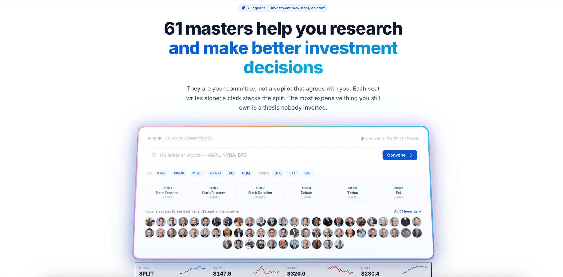 Agents61 AI agents for stock research image 1