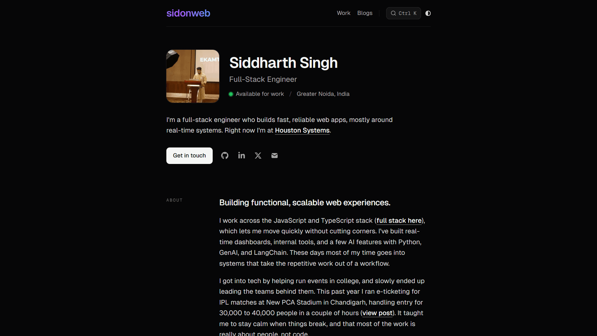 Siddharth Singh | Full Stack Engineer image 1