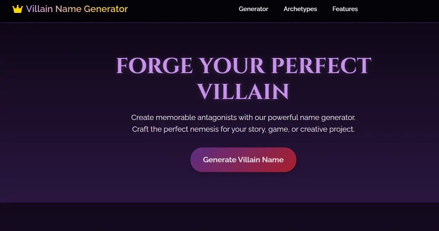 Create Your Perfect Villain Name Instantly 😈