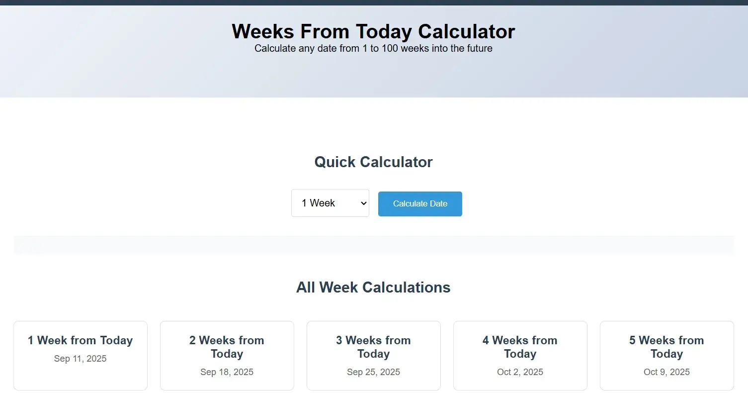Count Your Time with Weeks From Today