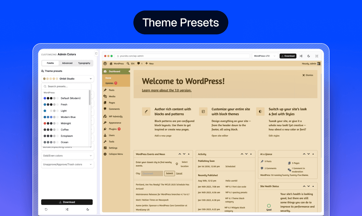 WordPress Admin Color Scheme Generator image 3