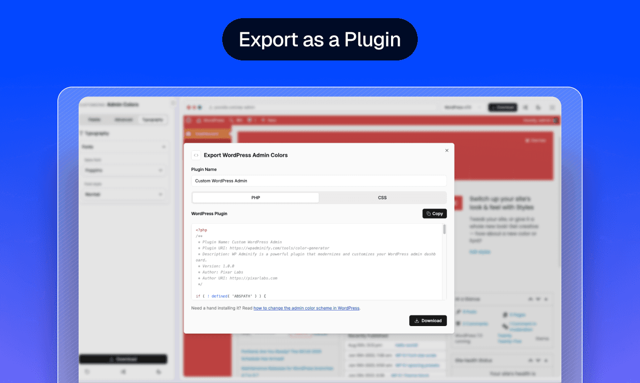 WordPress Admin Color Scheme Generator image 4