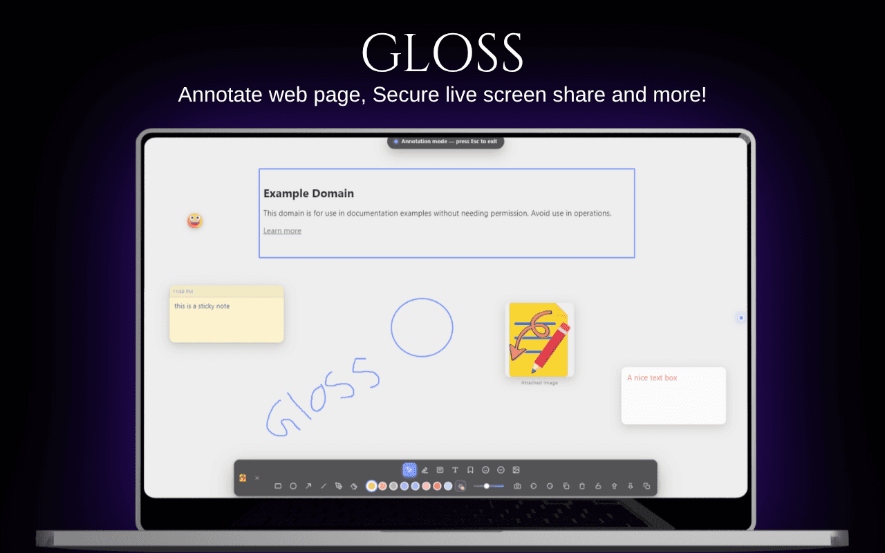 Gloss — Your web, annotated & shared image 1