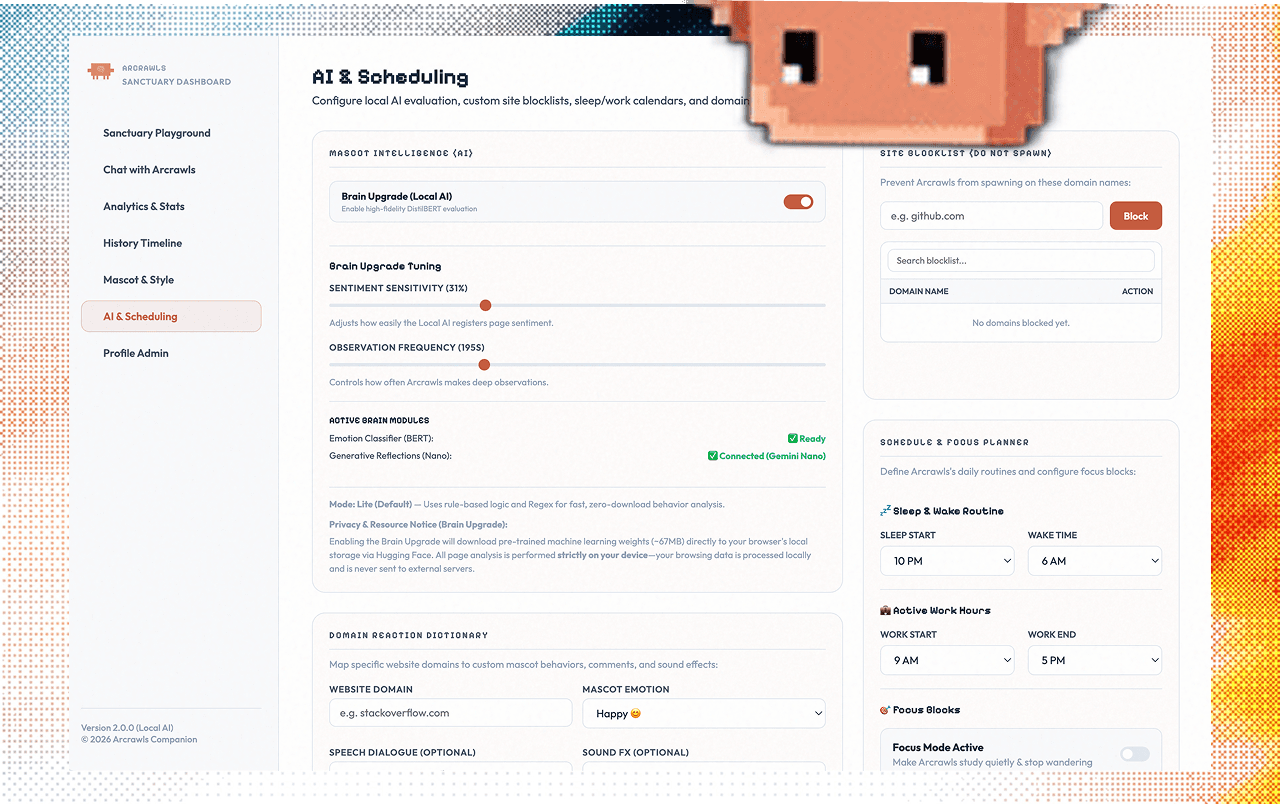 Arcrawls: The Context-Aware Browser Pet image 3