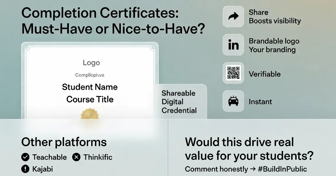 Are course certificates a must-have, or nice-to-have?