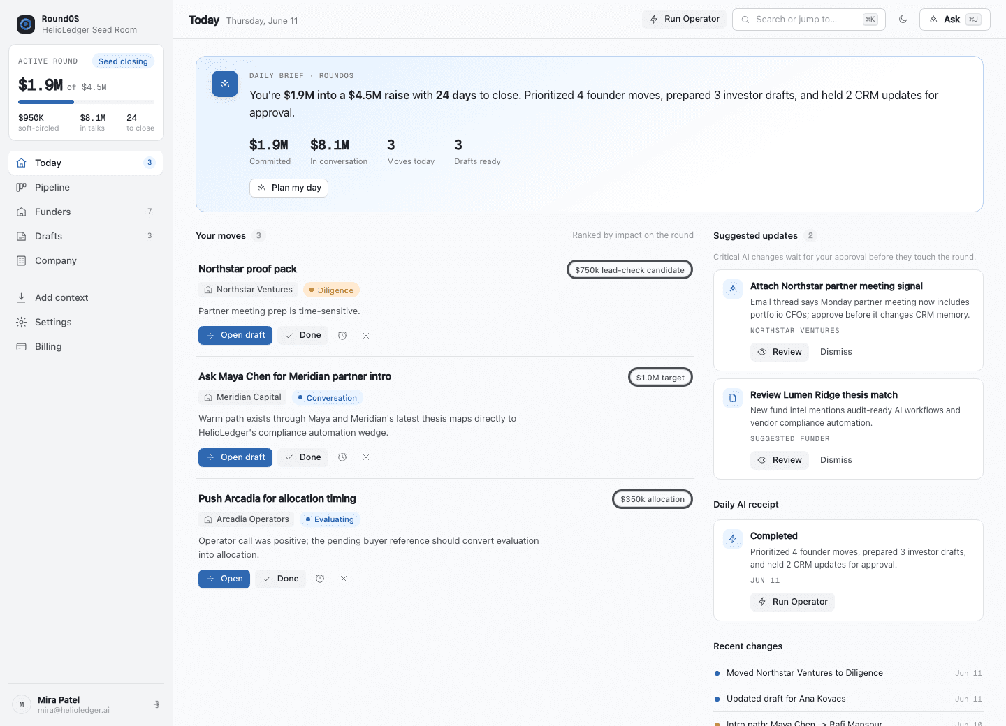 RoundOS | AI fundraising CRM image 1