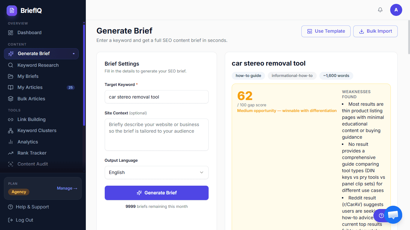 BriefIQ — Stop Guessing. Start Ranking. image 4