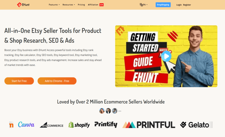 EHunt: Free All-in-One Etsy SEO & Seller Tool image 1