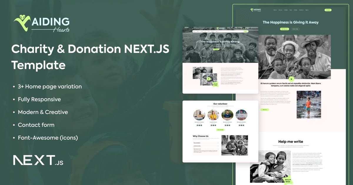 Aiding: Donation Nonprofit Website Next.js Template